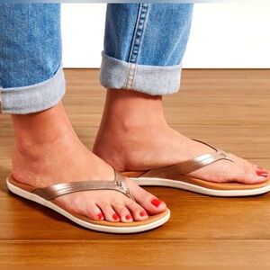 OluKai Women's Sandals in Metallic Brown